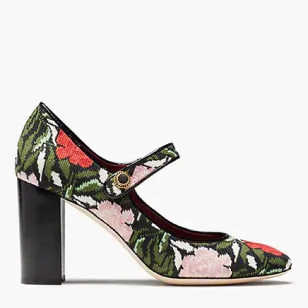 Kate Spade Muse Needlepoint Block Heels 8.5
